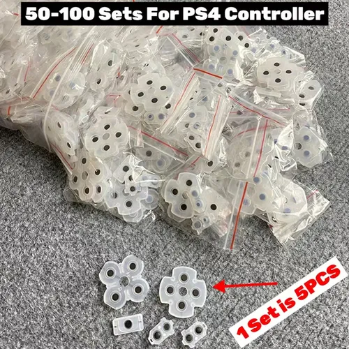 50-100 ensembles de tampons en caoutchouc conducteur en Silicone pour contrôleur PS4, pièce de rechange de réparation de boutons pour PS 4