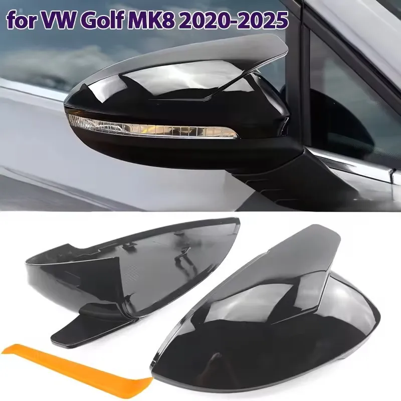 1 coppia Ala Laterale Specchietto retrovisore Borsette Per VW Golf 8 MK8 GTE GTD GTI R-Line 2020-2025 Borsette Copertura Dello Specchio Laterale Accessori Auto