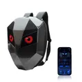 Zaino con guscio rigido per display a LED per moto, in fibra di carbonio nera, occhi fai da te,