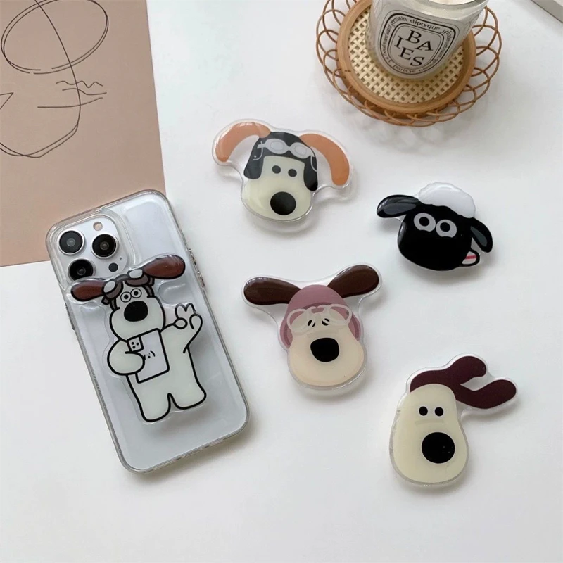 Supporto per telefono Griptok con anello per dito pieghevole per cane simpatico cartone animato per iPhone 16 15 Supporto per Samsung Presa tascabile Staffa di supporto Tok