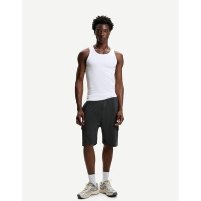 Bershka Plush Cargo Bermuda Shorts Men M Grey