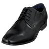 Schnürschuh BUGATTI, Herren, Gr. 43, schwarz, Leder, unifarben, festlich, Schuhe, Blockabsatz, Abendschuh, Festtagsschuh mit Logoprägung an der Ferse