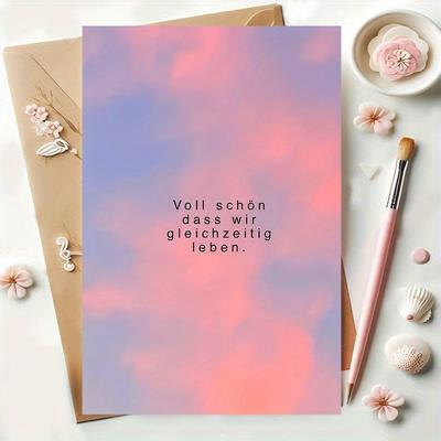 TEMU A Humorous German Quote Birthday Card, Ideal For Spring Birthdays, Perfect As A Gift , , Or . Image