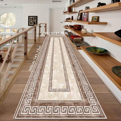 TEMU 1pc European Style Minimalist Living Room Hallway Runner, Bedside Mat, Balcony Entrance Mat, Suitable For Home Decor, Graduation Season Gift Image