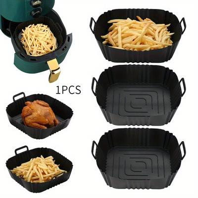 TEMU Set Food-grade Silicone Air Fryer Liners Trays Oven Mats Baking Pans Suitable For Flat Pans Easy To Clean And Reusable Heat-resistant Baking Pans Kitchen Essential Baking Set Image