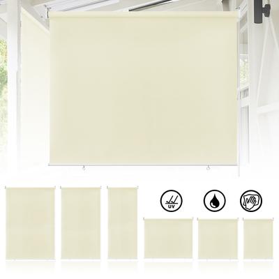 TEMU Outdoor Roller Blind Balcony Roller Blind Vertical Awning Outdoor Roller Blind Sun Protection Privacy Screen Roller Blind For Windows & Doors, Beige Image