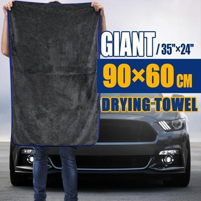 TEMU 1pc 90x60cm Ultra-absorbent, Soft, Fluffless, Stripeless, Quick-dry Drying Towel - 24x35 Inch, 600gsm Polyester Fabric For Car Cleaning, Auto Detailing Accessory|fluffless Texture|durable Fabric Image