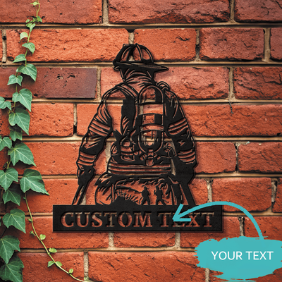 TEMU Personalized Firefighter Metal Wall Art - Custom Name Sign For Home & Fire Decor, Style, Reusable, Room Decor Image