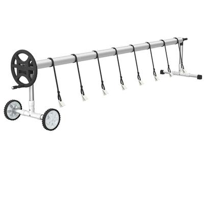 TEMU Pool Roll - 5. 7m Pool Reel For Pool Liner Cover Mobile Reel With Wheels Pool Reel Includes 8 Clips, Cloth Not Included Image