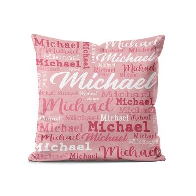TEMU Personalized Lumbar Support Pillowcase, Custom Name Design, Machine Washable Polyester Fabric, , Zipper Closure, Napkins, Sofas, And Gifts (pink, Multiple Colors From) Image