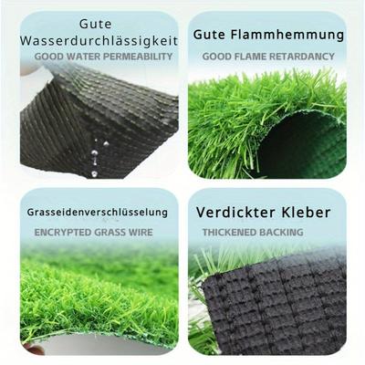 TEMU Artificial Grass 1x15 M/ 20 Mm Green Simulation Outdoor Decoration Plastic Green Fake Green Plant Kindergarten Carpet Artificial Turf Image