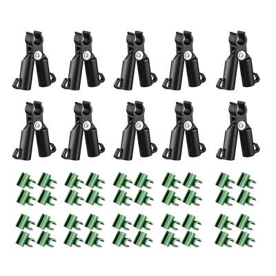 "TEMU 30pcs Adjustable Plant Trellis Connector Clips - Heavy-duty Pp Plastic A-type Clips For 7/16" & 5/8" Pipes, No-tool Garden Clips For Tomato Cages, Vegetable Supports, Black & Green" Image