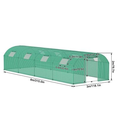 TEMU Greenhouse For The Garden, With Windows, Uv Resistant, With Galvanized And Net, Green Image