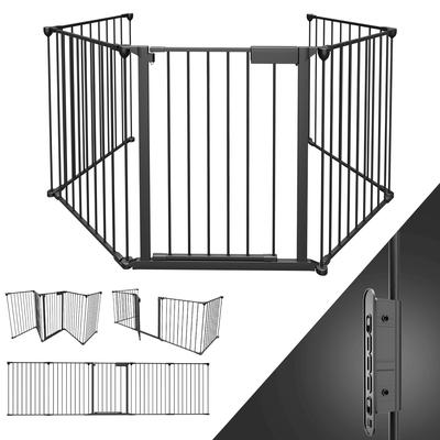 TEMU Fireplace Safety Gate Pet Safety Gate Foldable Barrier Gate Playpen Door Safety Gate Protective Gate Stove Safety Gate For Pet 310x75cm, , , Adjustable Flexibility, Convenient Door Lock Image