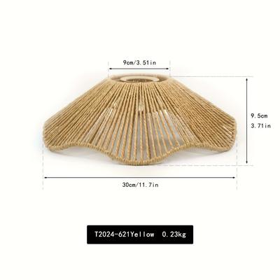TEMU Classic Handmade Paper Rope Lampshade Suitable For B& Pot Restaurant, Tea Room Study Bar Light Decorations Multi-functional Indoor Lighting Accessories, Living Room Decoration Etc Image