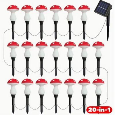 TEMU 8/12/20 Pack Solar-powered Mushroom Lights Outdoor Garden Decor - Vibrant Red With White Polka Dots, 8 Lighting , Durable Plastic For Lawn, Pathway, Camping & Party Decoration Image