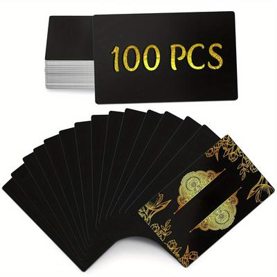 TEMU Blank - Laser Engraved Blank Metal Business Card Customization - Metal Business Card Blank Metal Engraved Blank - (black) Image