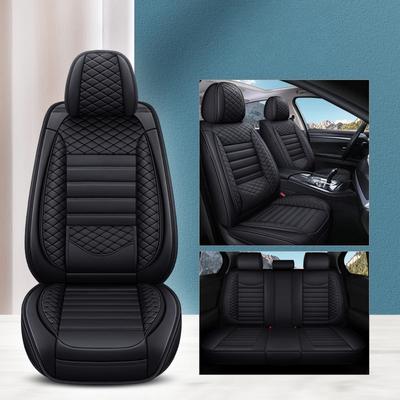 TEMU 5-seater Seat Cover, , Premium, , Universal, Full Coverage, One-piece, Full Pu Leather, Breathable, Car Seat Protector, Seat Cushion Cover, Car Interior, Car Accessories Image