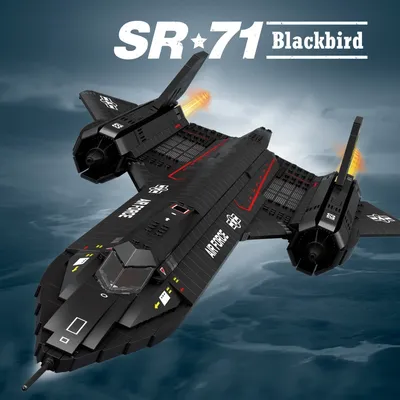 1775 stücke kreative expert militärischen Flugzeug kämpfer MOC SR-71 Blackbird Baustein Tank modell Image