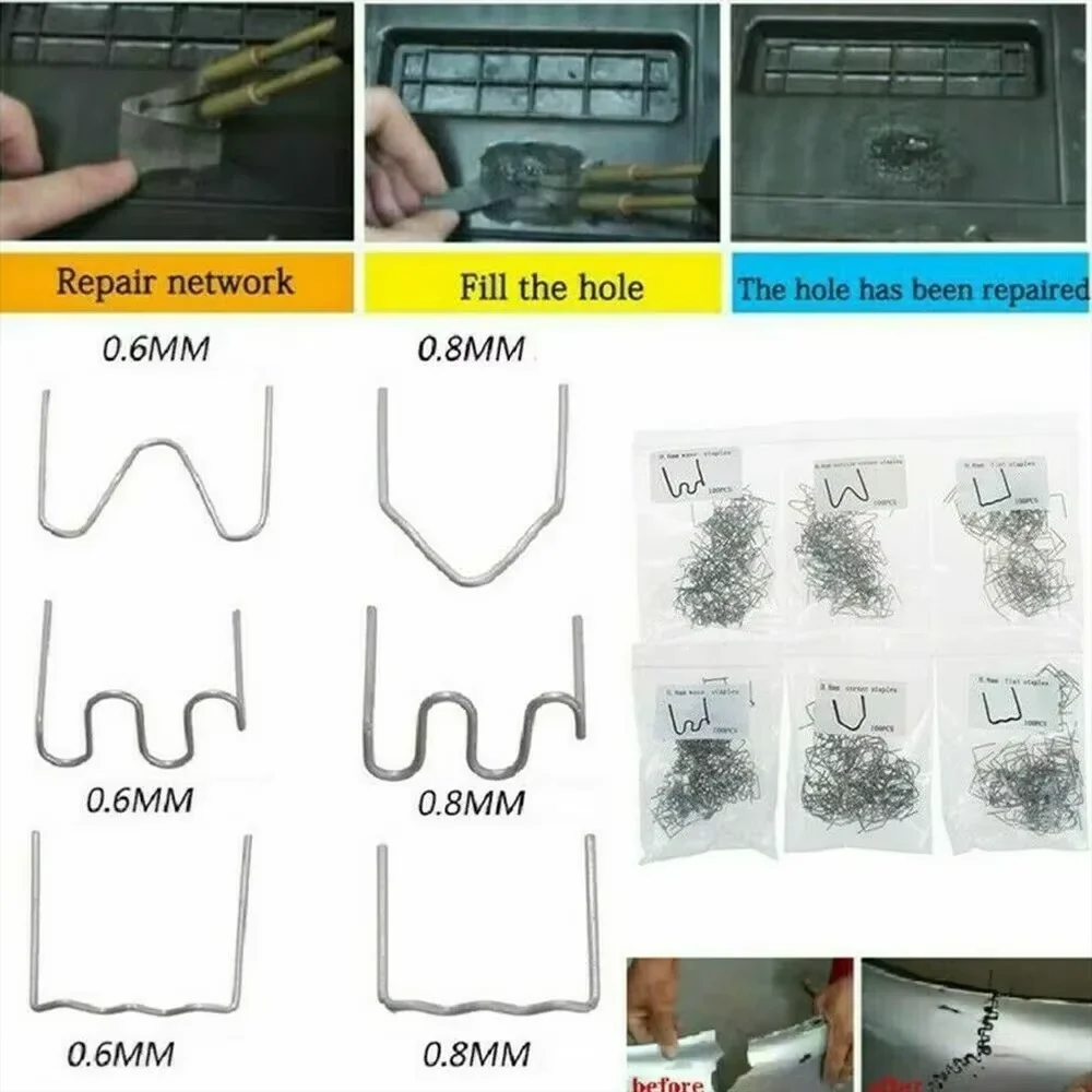 500/600PCS Hefter Heftklammer Für Auto Stoßstange Reparatur Schweißen Maschine Kunststoff Schweißer Automotive Reparatur Nägel Maschine Schweißen Draht kit Image
