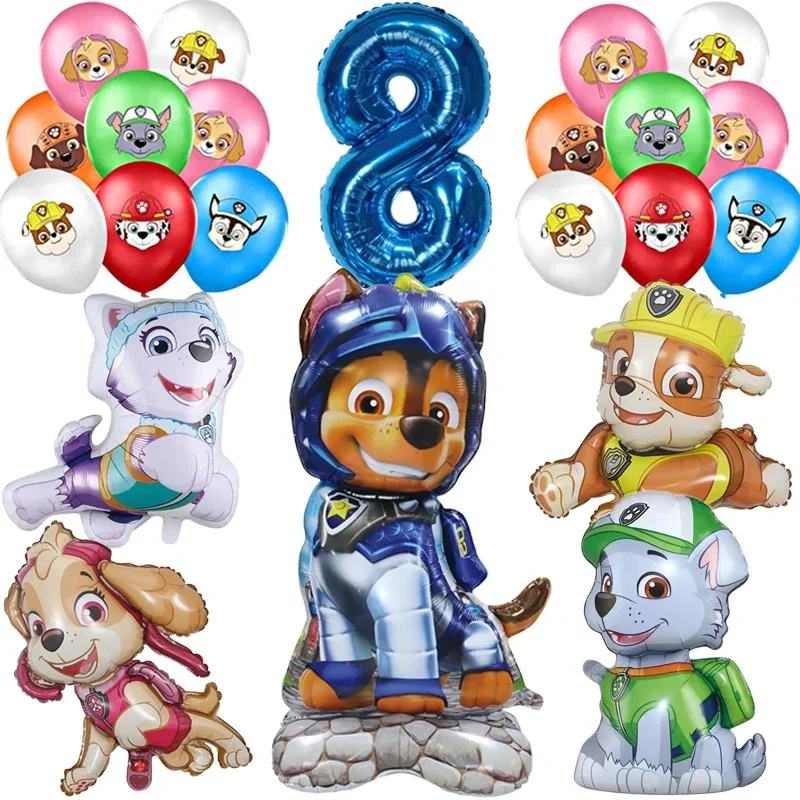 1Set Cartoon Paw Patrol Geburtstag Dekoration Aluminium Folie Ballon Nette Chase Skye Gummi Party Liefert kinder Spielzeug