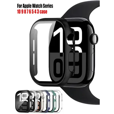 Gehärtetes Glas + Hülle für Apple Watch Serie 10 42 mm 46 mm 45 mm 41 mm 44 mm 38–40 mm Image