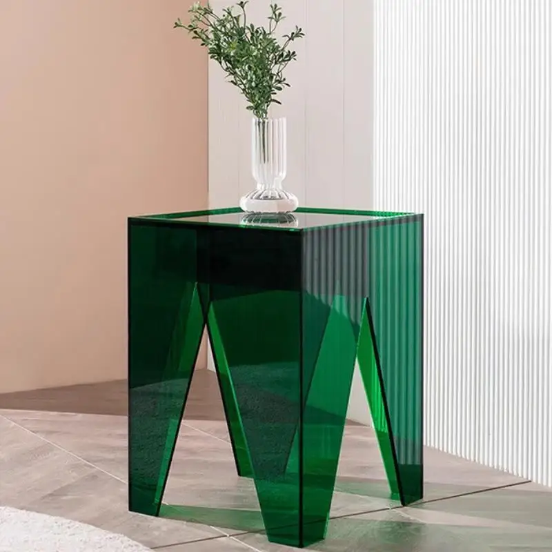 Kreativer Beistelltisch aus Acryl, moderner minimalistischer Beistelltisch, mobiler Nachttisch, luxuriöser Couchtisch, Wohnzimmer, individuelle Farbe