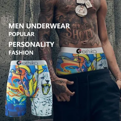 ETHIKA 1Pcs Männer Unterwäsche Boxer Atmungsaktives Mesh Mann Schwimmen Unterhose Plus Größe S-3XL Herren Höschen Sexy männer Boxer briefs Image