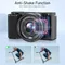 Fotocamere digitali 4K per fotografia Videocamera Vlog con zoom ottico 12X per YouTube 64MP WiFi