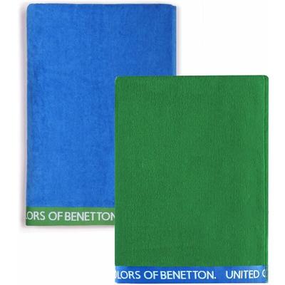 Benetton - set 2 strandtücher 90X160CM 380GSM velours 100% baumwolle casa Image