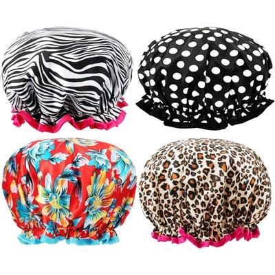 Csparkv - Damen-Duschhaube, doppellagige Satin-Duschhaube, Charlotte Hair wasserdichte Duschhaube, Image