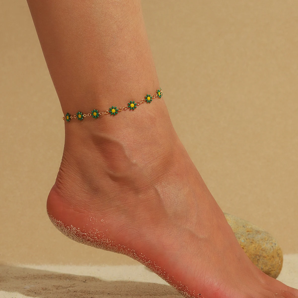 1 x modischer und trendiger Damen-Knöchelkettenschmuck im modischen und trendigen Design, geeignet für Strandpartys, Weihnachtsgeschenke Image