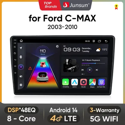 Junsun 360 Wireless CarPlay Android Auto Car Radio for Ford C-MAX 2003-2010 GPS Intelligent Systems tereo Multimedia Car Radio