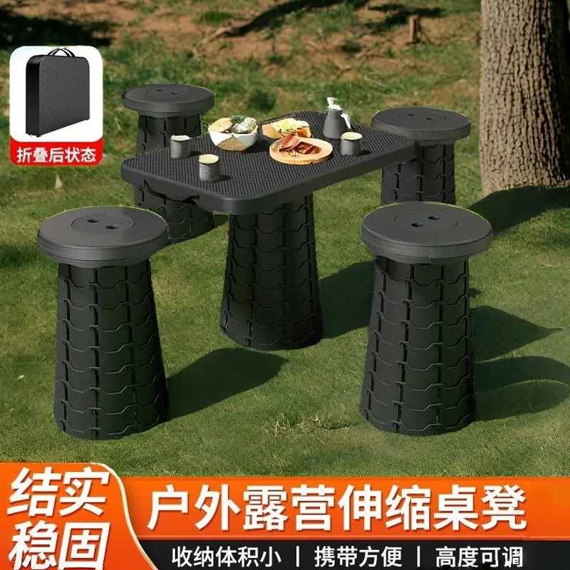 Klappbarer ausziehbarer Tisch, tragbare Strandstühle, einfach verstellbar, für Picknick im Freien, Touristenhaus, Lernhocker, Gartenmöbel