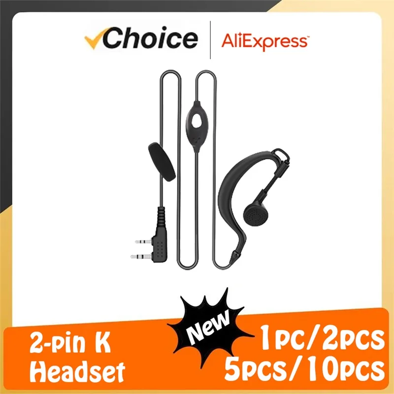1/2/5/10 stücke Walkie Talkie Headset QuanSheng UV-K5 Hörer UV-K6 UV 5R Plus DM-1701 888s DMR Kopfhörer Zwei Weg Radio Zubehör Image