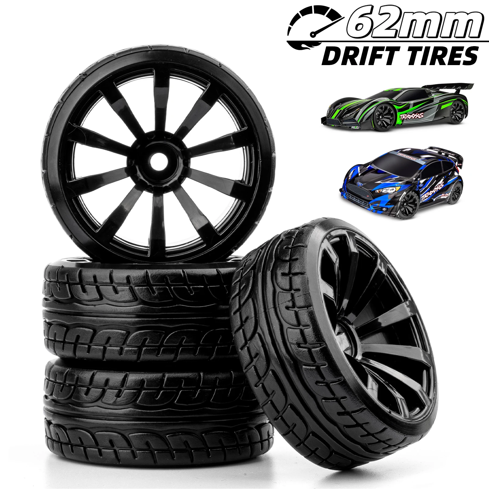 1/10 RC Drift On-Road Wheels Hartmusterreifen für 1/10 Traxxas D4 HSP HPI Sakura TT01 Tamiya Drifting RC Car Drift Hard Reifen