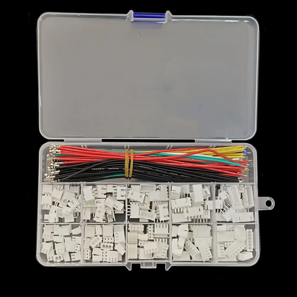 XH 2,54 mm Steckdosen-Set mit 22 AWG vorgekrimptem Silikonkabel, Draht, 2/3/4/5/6-polig, Gehäuse-Adapter, männlich, weiblich, JST-XH Image