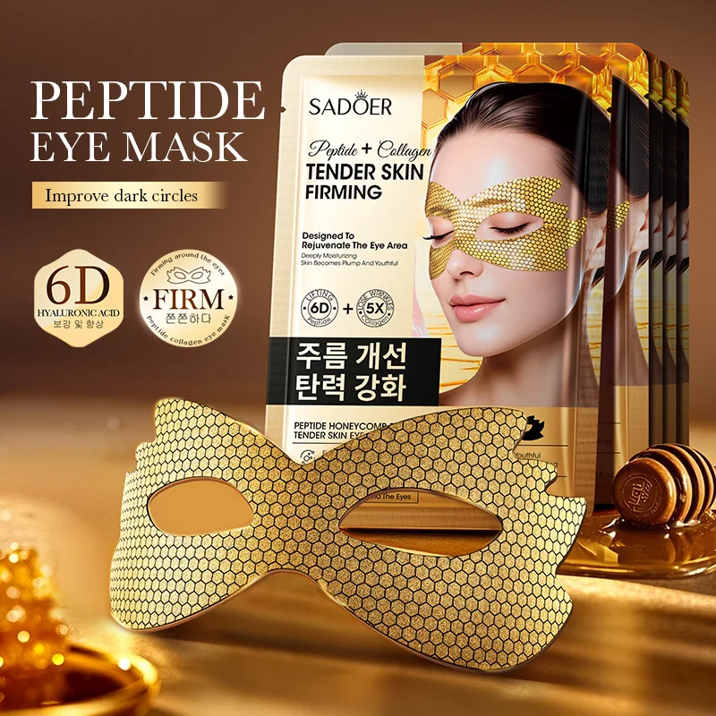 SADOER Caffeine Golden Peptide Eye Mask Anti Dark Circle Moisturizing Anti wrinkle Anti-aging Eye Patches Korean Skin Care Image