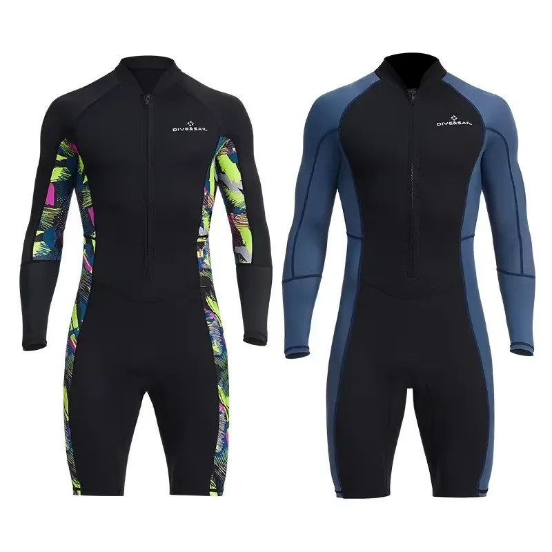 1,5 mm Neopren-Shorty-Neoprenanzug, einteiliger Tauchanzug, Frontreißverschluss-Neoprenanzug zum Tauchen, Schnorcheln, Surfen, Schwimmen, Speerfischen Image