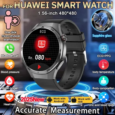 2025 neue Gesundheit Männer und Frauen Smart Watch EKG + PPG Herzfrequenz Smart Watch AMOLED 1,53 zoll 360 * 360 Smart HD Anruf Uhr Für HUAWEI