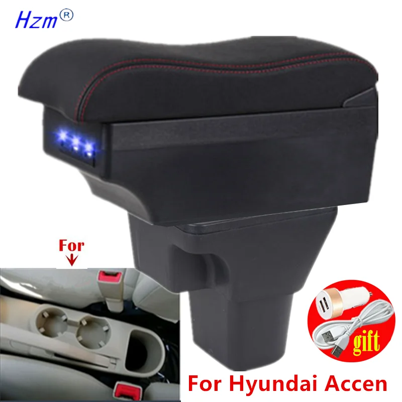 Für Hyundai Accent Armlehne Box Für Hyundai Accent Verna Auto Armlehne box Lagerung box Innen Gewidmet Retrofit Auto Zubehör Image