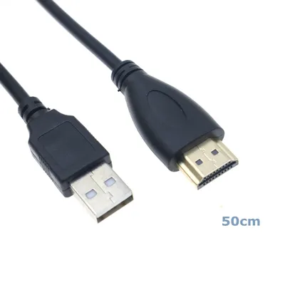 Hohe Qualität Für Smart Gerät Laptop Power Kabel HDMI-kompatibel Kabel Männlichen HDMI-kompatibel zu USB 2,0 Power Kabel Image