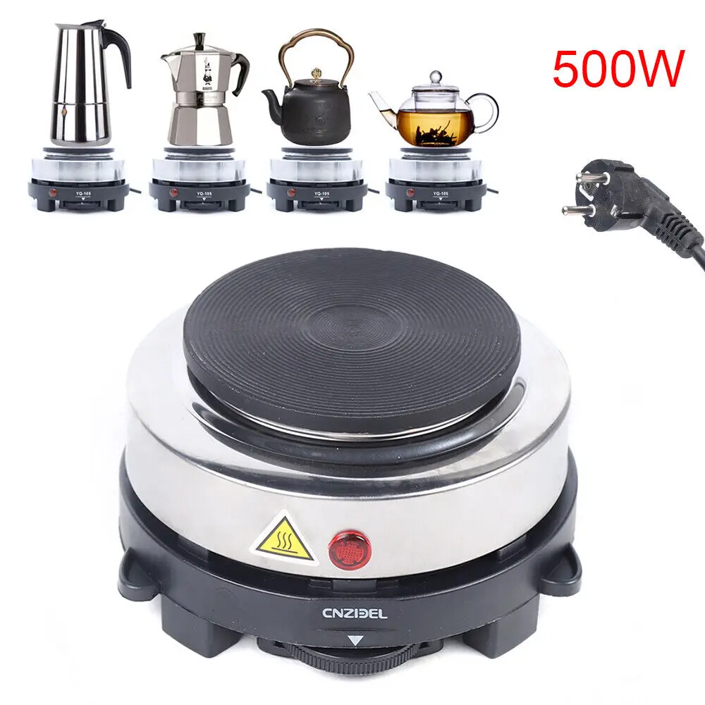 Mini-Kochplatte, elektrischer Ofen, Kochfeld, Camping, Einzelkochfeld, Kochplatte, 500 W, tragbares elektrisches Kochfeld, Heizplatte Image