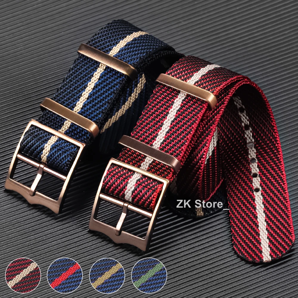 Neues Nylon-Uhrenarmband, 20 mm, 22 mm, Amry, gewebtes Stoffarmband für militärisches geripptes Sportarmband, Ersatzarmband für Herren Image
