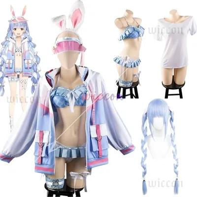 VTuber Usada Pekora Cosplay Kostüm Badeanzug Perücken Fantasy Bunny Girl Cosplay Cosplay Kostüme Image