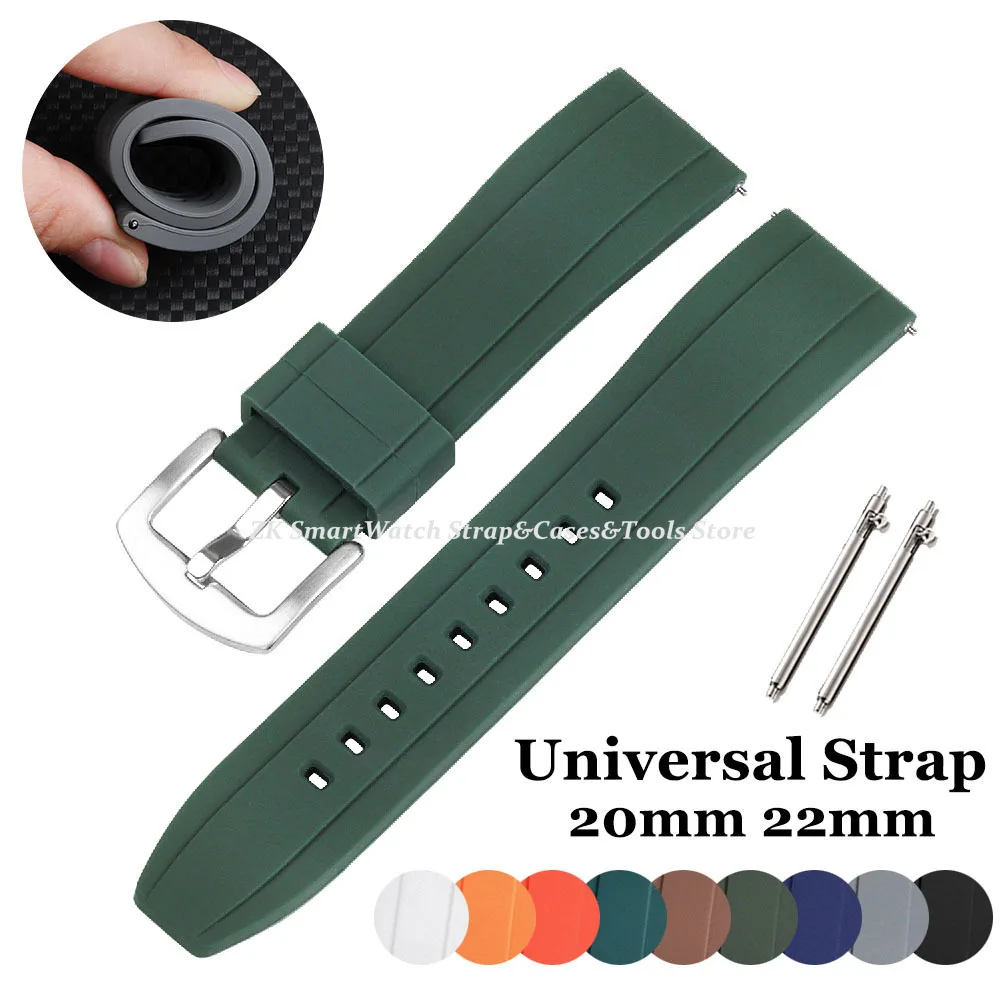 20mm 22mm Silikonarmband für Huawei Gt3/4 46mm Gummi-Uhrenarmband für Rolex Sport Wasserdichtes Armband für Citizen Image