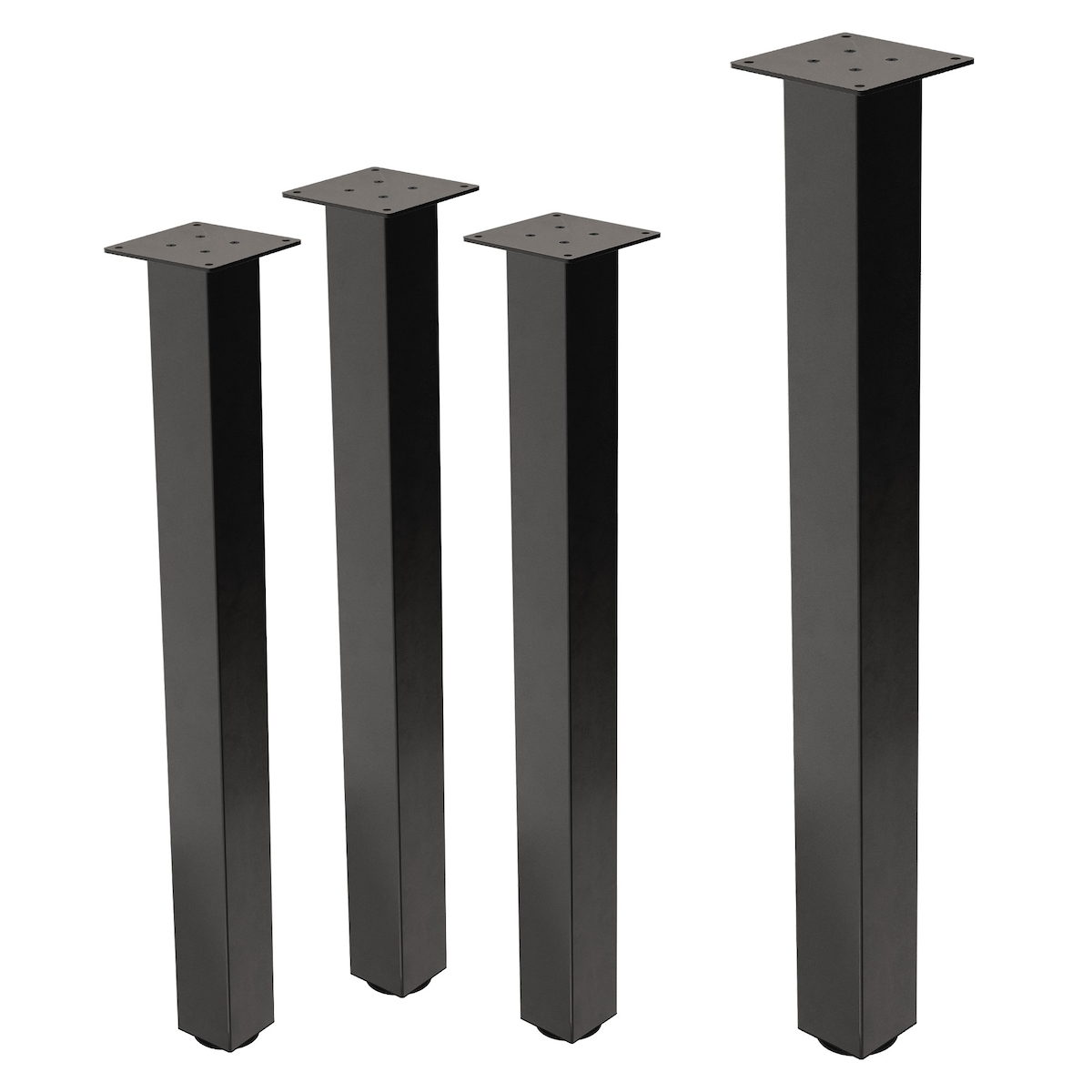 ML-Design 4er Set Tischbeine 90 cm Dunkelgrau, Stahl Industrial Design, I-Form 8×8 cm, höhenverstellbar 1–4 cm, Möbelbeine für Schreibtisch Image