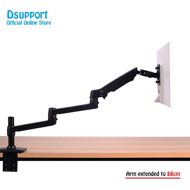 Vollbeweglicher, frei anhebbare Monitorhalterung aus Aluminiumlegierung mit extra langem Arm für 13-32 Zoll LED-LCD-Monitore, verlängerte Armhalterung. Image