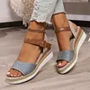 Frauen Sandalen Sommer Espadrille Strap Keil Sandalen Frauen Casual Offene spitze Schuhe Frauen