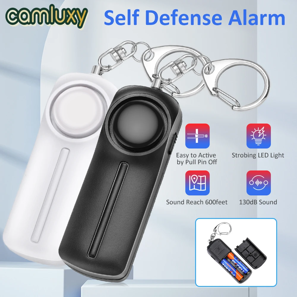 Camluxy Selbstverteidigung salarm 130db Anti-Wolf-Alarm für Mädchen Kind Frauen tragen schreien lauten Panik alarm Notfall alarm Schlüssel bund Image